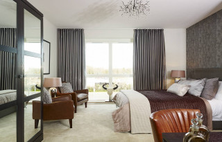 Bedroom chandelier artsandcrafts digital rendering - a chandelier free wallpaper