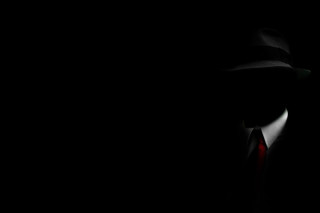 Man hat tie dark red 3 - noir free wallpaper