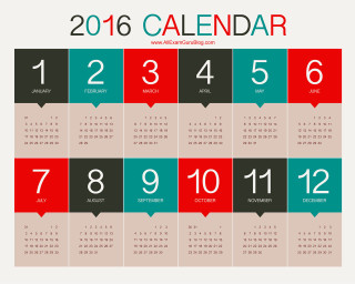 Calendar triadic colors red blue - rectangle free wallpaper