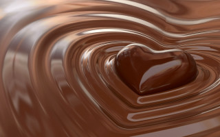 Heart chocolate liquid swirly photorealism - a brown background free wallpaper