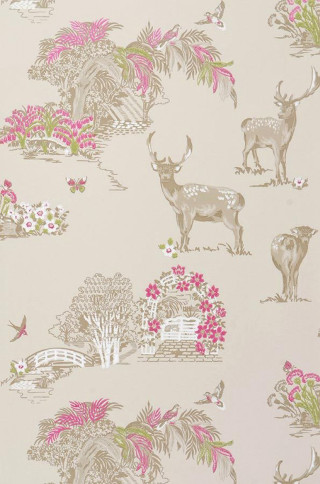 Deer flowers bridge bird nature - a deer free wallpaper for mobile