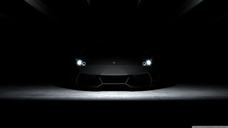 Black sports car headlights shining - daarken free wallpaper