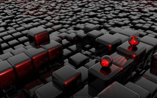 Black red cubes red lights 7 - a large group free wallpaper