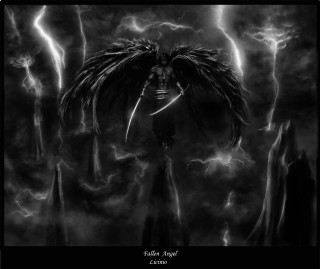 Demon wings lightning black white - a dark sky free wallpaper