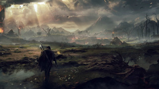 Man sword field cloudy sky - daryush shokof free wallpaper