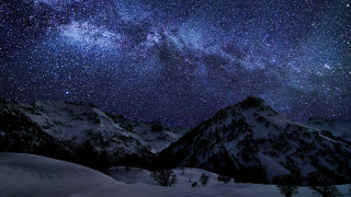 Night sky stars mountain snow 3 - caspar wolf free wallpaper for desktop