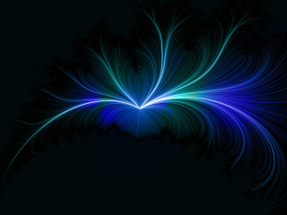 Blue green swirl black background - fractal free wallpaper