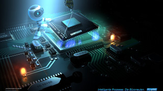 Robot computer board light circuit - cybernetic free wallpaper for desktop