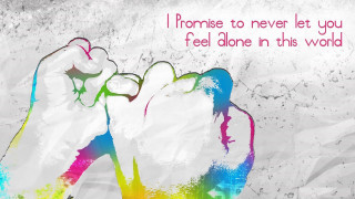 Colorful holding hands quote together 2 - alone free wallpaper