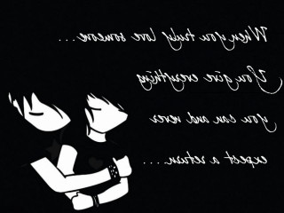 Couple hugging dark quote above - a quote above them free wallpaper