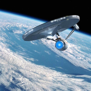 Spaceship flying over earth blue 2 - free airplane wallpaper for tablet