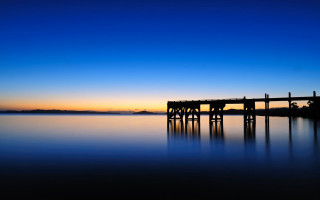Pier lake blue sky sunset - the dock free wallpaper