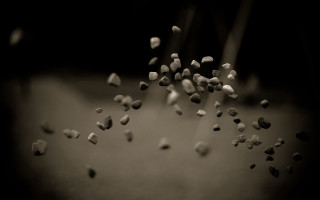 Food pieces table black white - kinetic pointillism free wallpaper