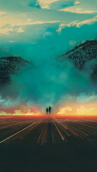 Couple people field cloudy sky 3 - track free wallpaper