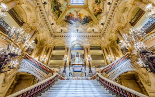 Large staircase painting ceiling chandeliers - bernard meninsky free wallpaper for desktop