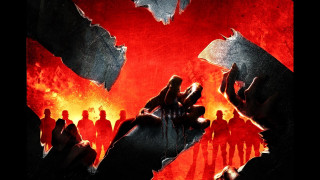 Group red background bloody cross - bloody free wallpaper