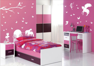 Pink bedroom white furniture bird - a pink bed free wallpaper