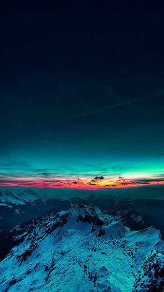 Mountain clouds sunset plane flying 3 - a sky free wallpaper for mobile