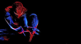 Person sitting hands on knees - their leg free wallpaper