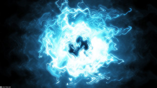 Blue white fireball skull black - plasma free wallpaper for desktop