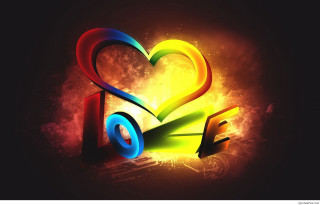 Colorful love sign heart ring - a heart free wallpaper for desktop