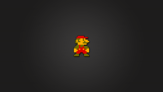 Pixellated person red hat red - 2 d sprite free wallpaper