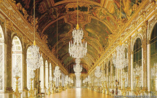 Gold ceiling chandeliers neoclassic flemish - a large room free wallpaper