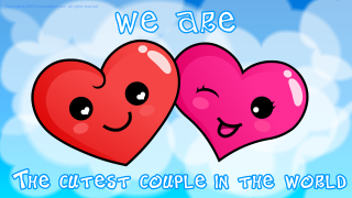 Two hearts with faces cutest - two heart free wallpaper