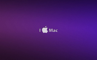 Purple apple logo i mac - side and the words free wallpaper for desktop