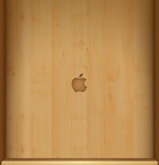 Wooden apple laptop wooden cover - screenshot free wallpaper for tablet