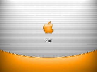Apple logo silver orange background - orange background free wallpaper