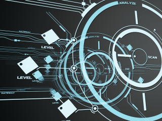 Blue black abstract background circles - abstract background free wallpaper