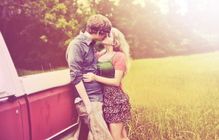 Man woman truck field grass - bálint kiss free wallpaper
