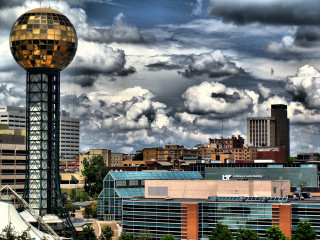 Golden ball tower city buildings - douglas shuler free wallpaper