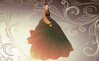 Woman dancing floral background fantasy - fantasy style free wallpaper