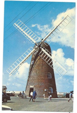 Windmill people sunny day blue - a few person free wallpaper for mobile