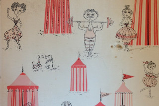 Circus drawing wall tent girl - kitsch movement free wallpaper