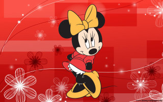 Cartoon character bow red background - a bow free wallpaper