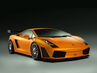Orange sports car dark room 3 - nice free wallpaper