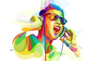 Man sunglasses microphone open mouth - his mouth open free wallpaper