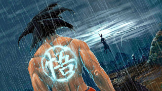Man rain demons city storm - his back and a demon free wallpaper