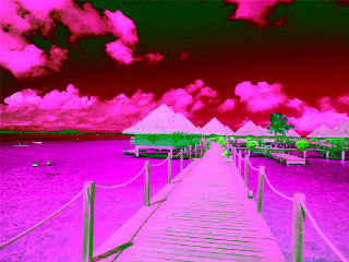 Pier beach thatched huts swimming - hut free wallpaper