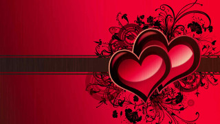 Two hearts red background black 3 - two heart free wallpaper