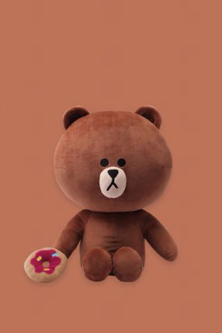 Brown teddy bear pink flower - a character portrait free wallpaper