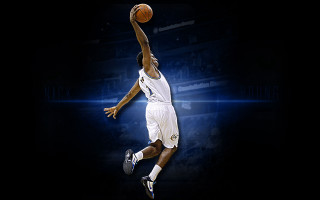 Man white uniform dunk basketball - a white uniform free wallpaper