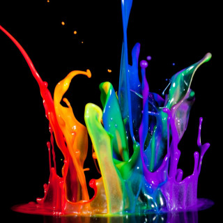 Colorful liquid pouring black background 3 - a group free wallpaper for tablet