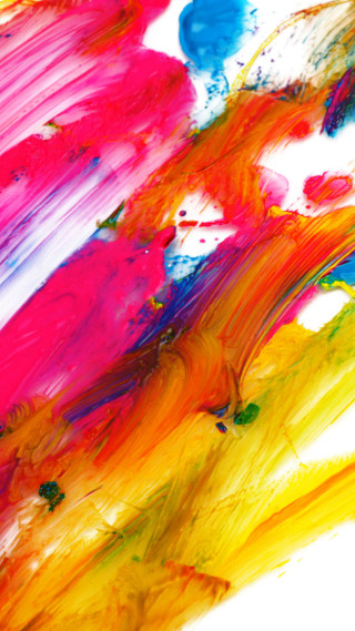 Colorful painting closeup streaks white - free abstract wallpaper for mobile