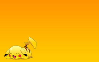 Pikachu laying yellow background yellow - a pikachu free wallpaper