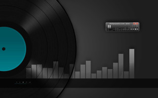 Record player blue disk black - a record player free wallpaper