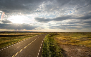 Sunset road field sky clouds - the cloud above free wallpaper